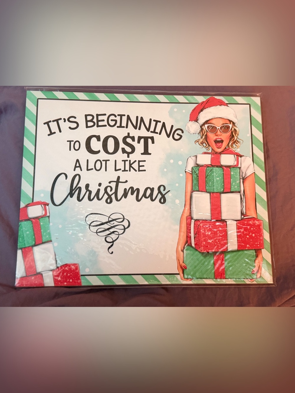 Holiday Wall Sign - Festive Red & Green Christmas Quote